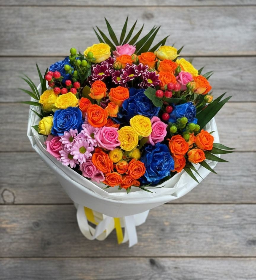 Букет цветов из: Розы и Хризантемы в Озерках