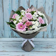 Букет цветов из:  Герберы, Альстромерии и Хризантемы в Озерках