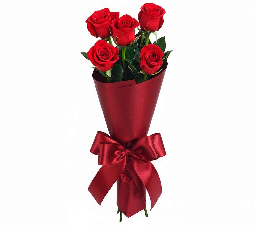 Букет 5 Красных роз Эдлесс Лав в Озерках
