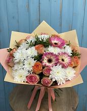Букет цветов из:  Розы, Герберы и Хризантемы #REPLACE_PRED# Озерках