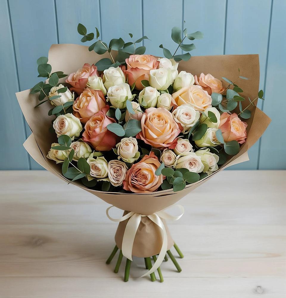 Букет цветов из: Альстромерии и Розы в Озерках