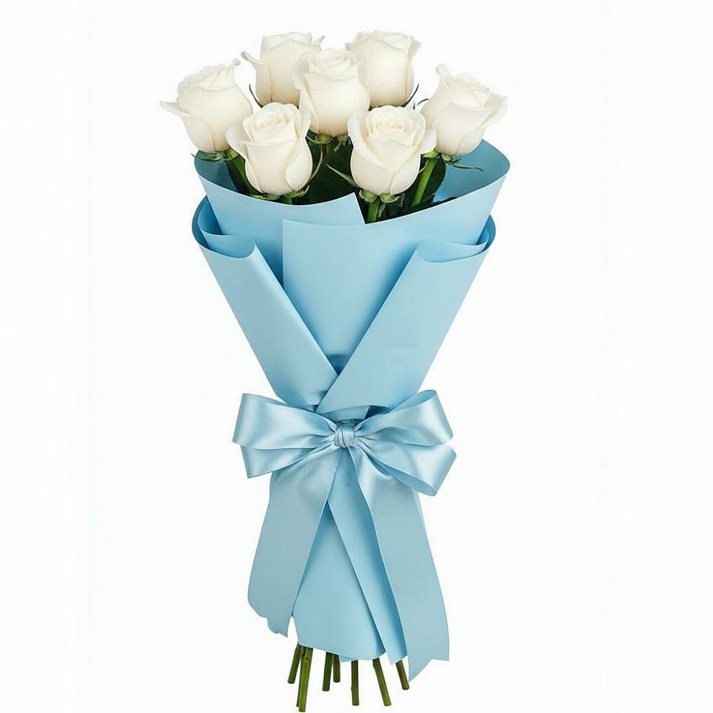Букет 7 белых роз Проуд в Озерках