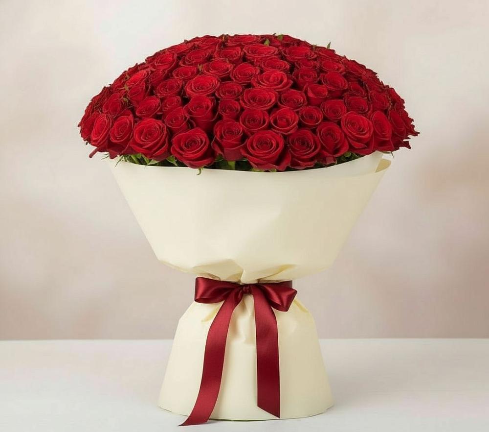 Букет 101 Красная роза Милано в Озерках