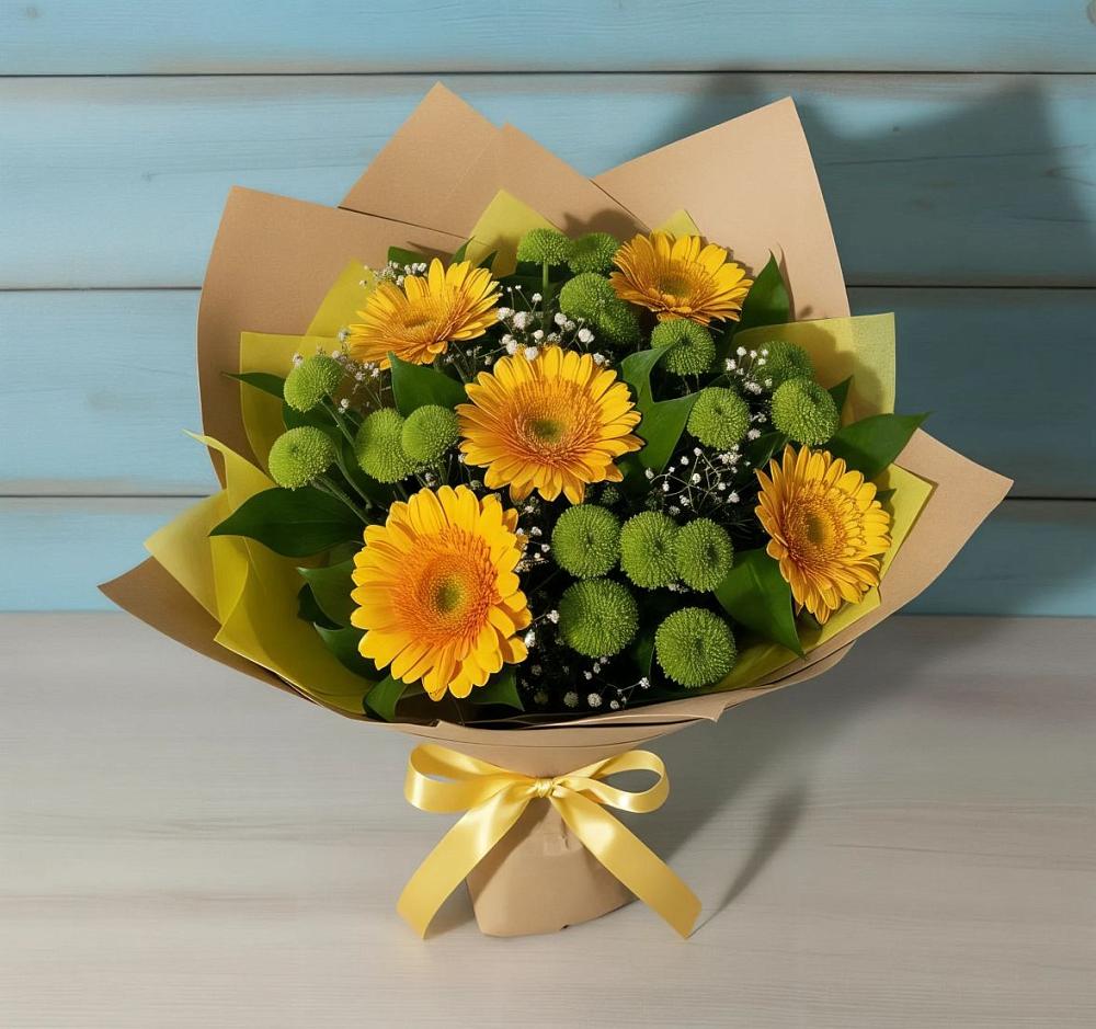 Букет цветов из: Герберы и Хризантемы в Озерках