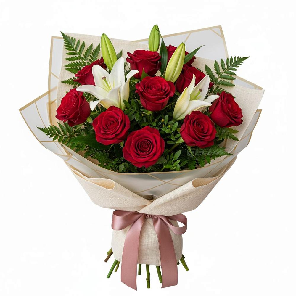 Букет цветов из: Лилии и Розы в Озерках