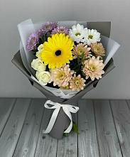 Букет цветов из:  Розы, Герберы и Хризантемы в Озерках