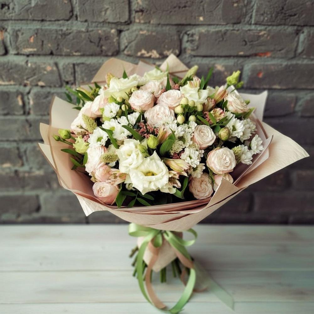 Букет цветов из: Альстромерии, Розы и Хризантемы в Озерках