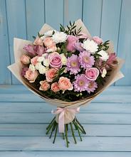 Букет цветов из:  Хризантемы, Розы и Альстромерии #REPLACE_PRED# Озерках