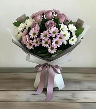 Букет цветов из:  Хризантемы и Розы в Озерках