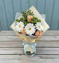 Букет цветов из:  Герберы, Розы и Хризантемы в Озерках