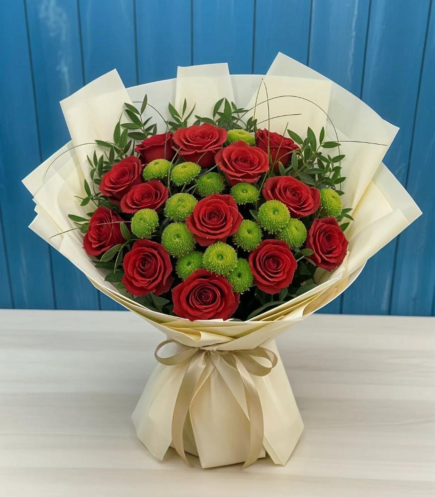 Букет цветов из: Розы и Хризантемы в Озерках