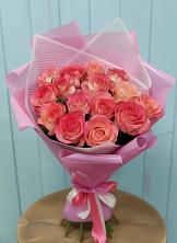 Букет 15 Розовых роз Равель в Озерках